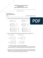 Álgebra Linear Lista de exercício 1