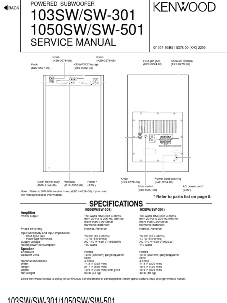 kenwood sw301