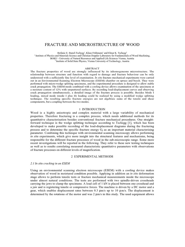 Fracture and Microstructure of Wood | PDF | Fracture | Fracture Mechanics