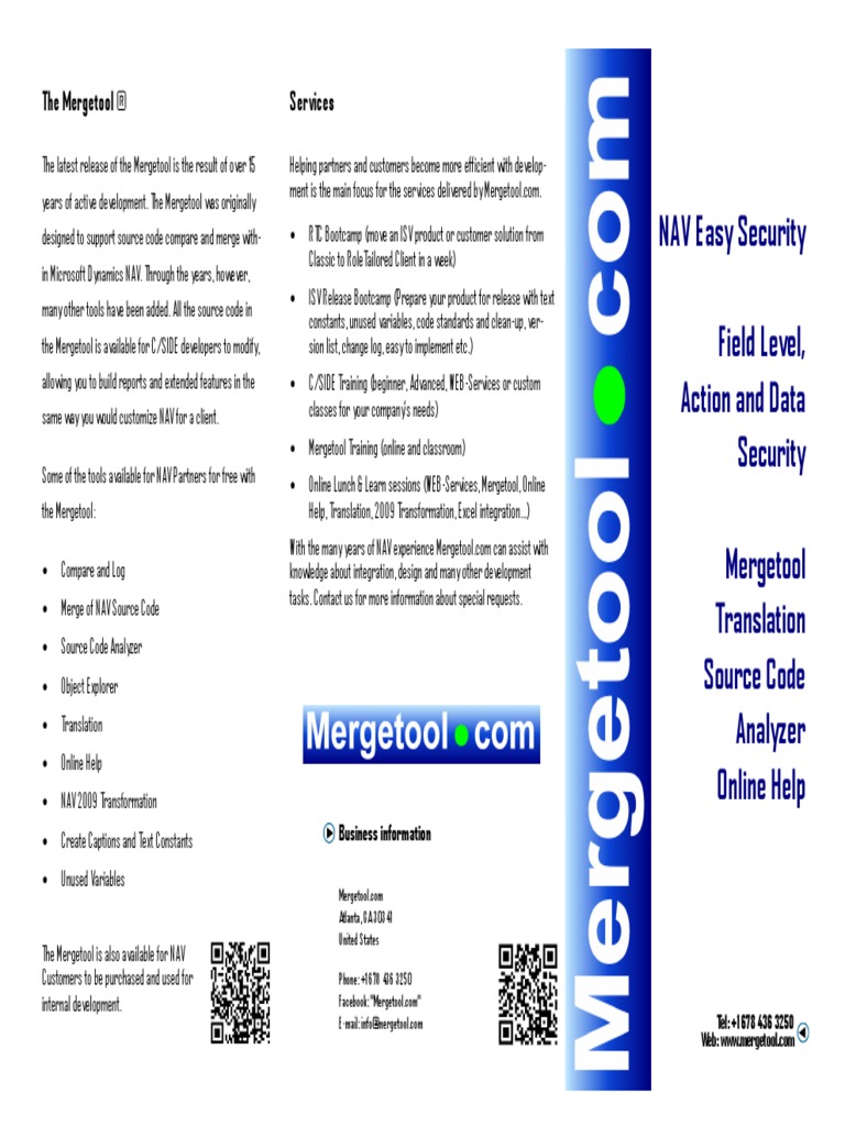 Mergetool Brochure v1 5 | PDF | Microsoft Dynamics Nav | Databases