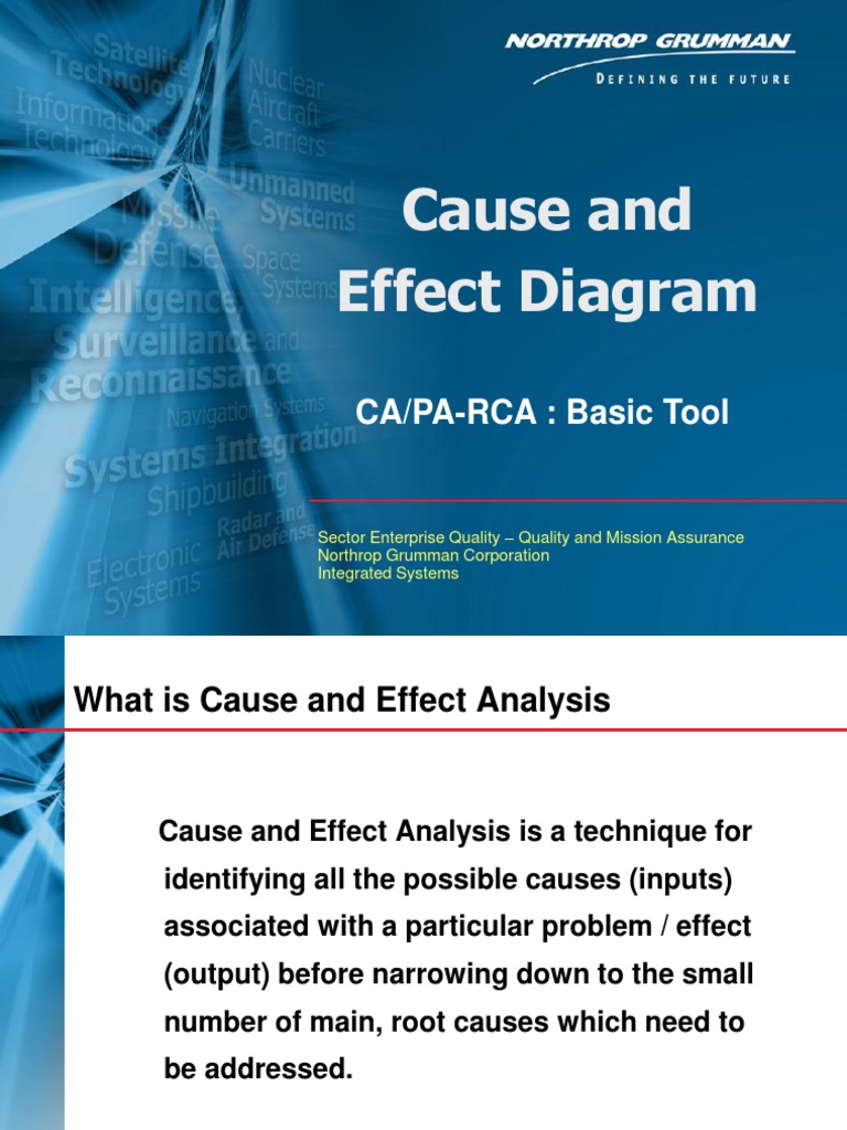 Cause and Effect Diagram CA/PARCA Basic Tool PDF Causality