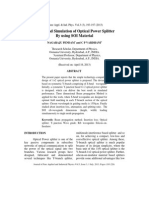 Design and Simulation of Optical Power Splitter by Using SOI Material