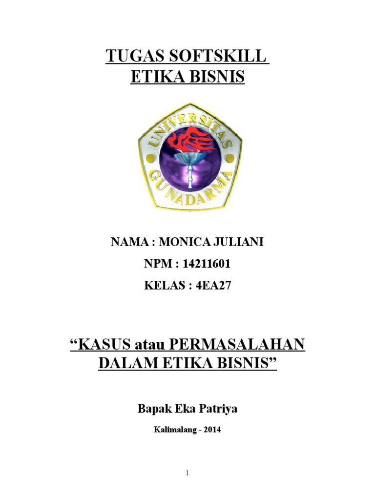 Makalah Kasus Etika Bisnis Dalam Perusahaan