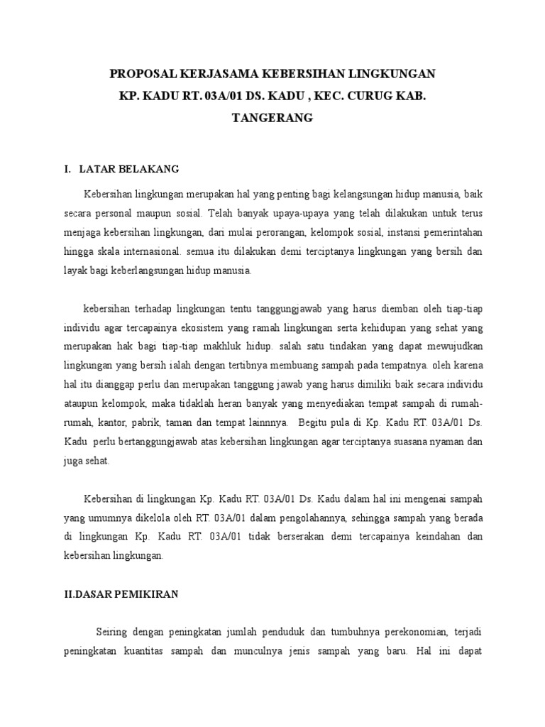 244428059 Proposal Kebersihan Lingkungan