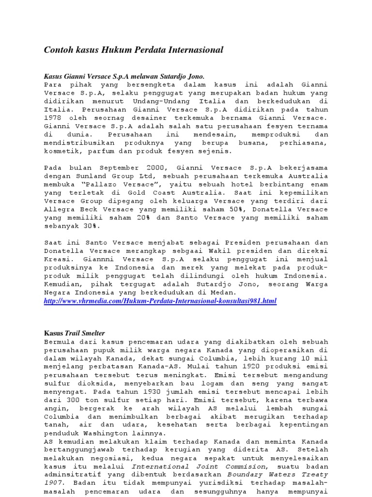 15++ Contoh Kasus Hukum Internasional