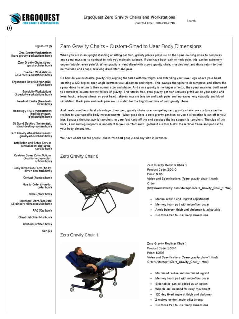 Zero Gravity Chairs ErgoQuest Zero Gravity Chairs and Workstations