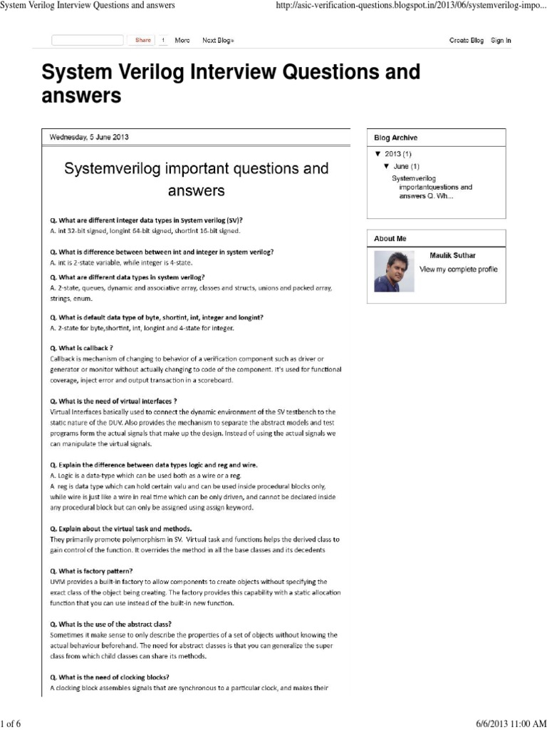 System Verilog Interview Questions and Answers | PDF | Parameter ...