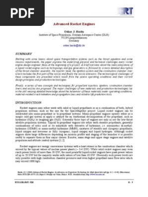 Advanced Rocket Engines