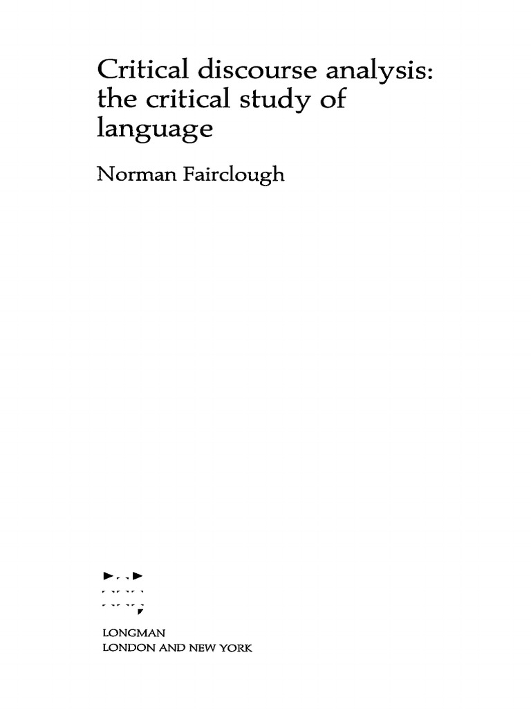 Critical Discourse Analysis Fairclough Ppt