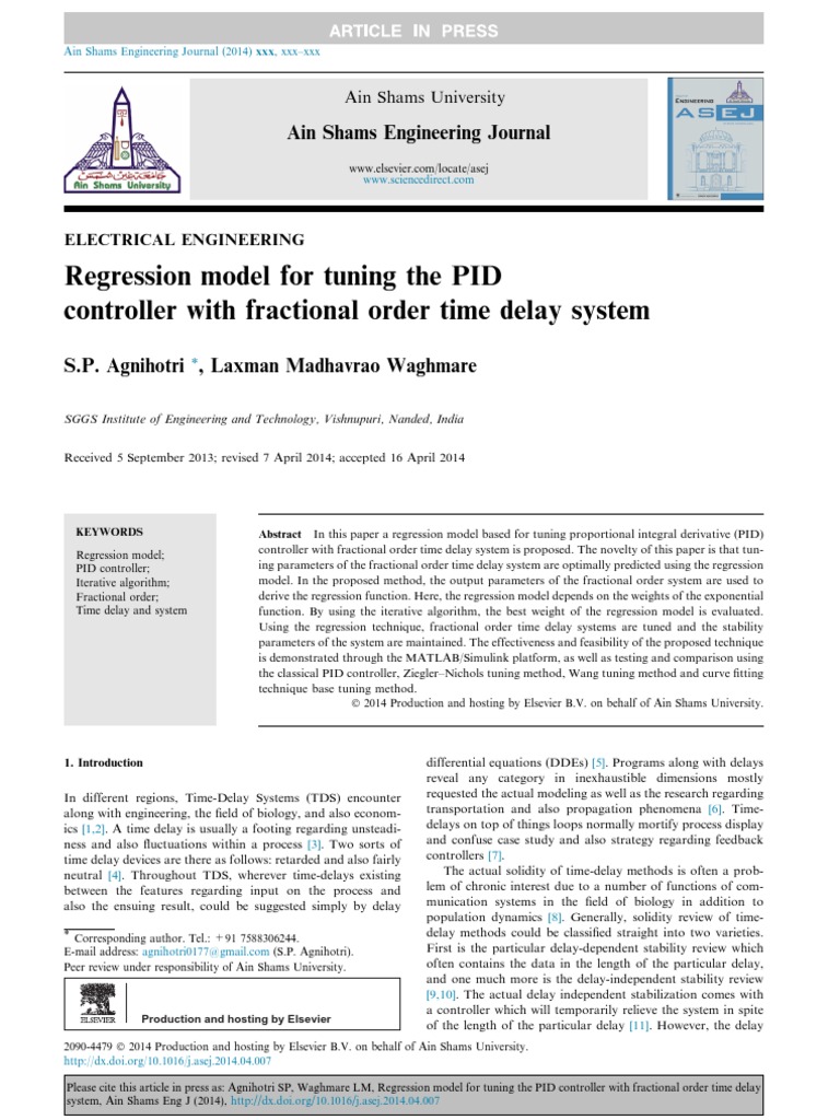 PID Tuning with Regression Model | PDF | Control Theory | Systems Theory