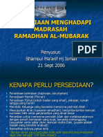 Persediaan Menghadapi Madrasah Ramadhan Al-Mubarak