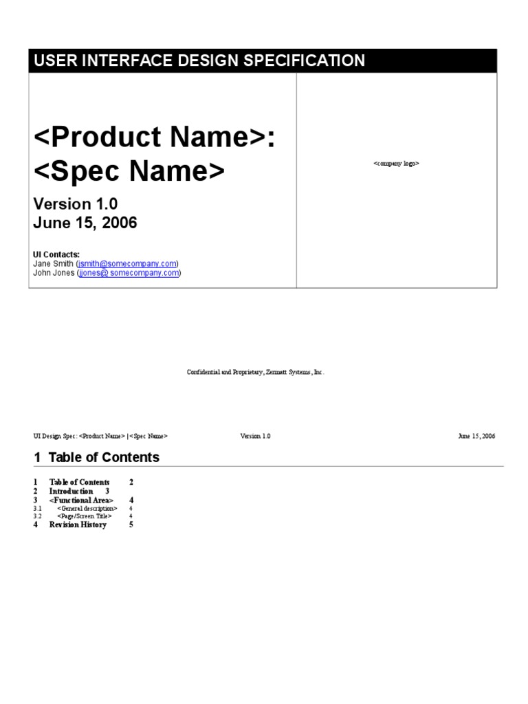 User Interface Design Specification | PDF | User Interface Design ...
