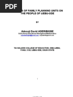Download EFFECTS OF FAMILY PLANNING UNITS ON THE PEOPLE OF IJEBU-ODE OGUN STATE NIGERIA by Aderibigbe Adesoji David SN24842319 doc pdf