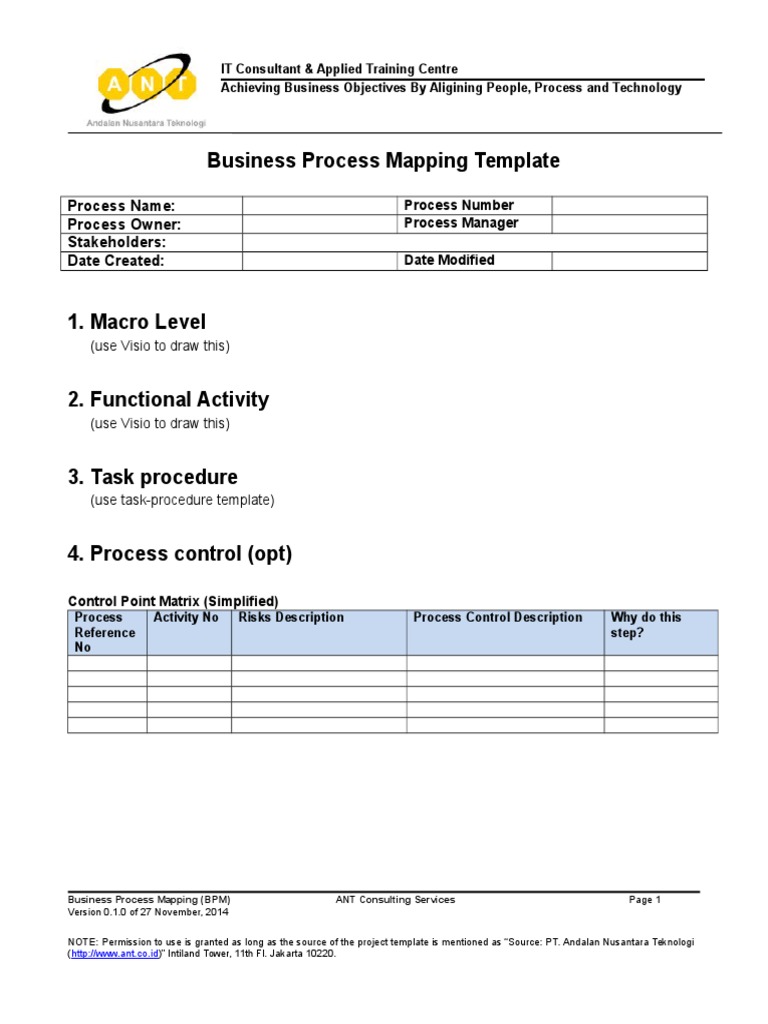 Business Process Mapping Template Guide | PDF