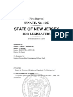 New Jersey S1967 Same Sex Marriage Bill