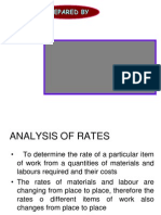 Analyze construction rates and materials