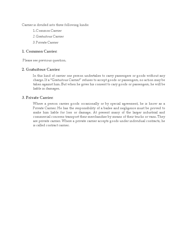 Carrier Definition PDF