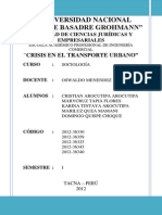 Crisis en El Transporte Urbano