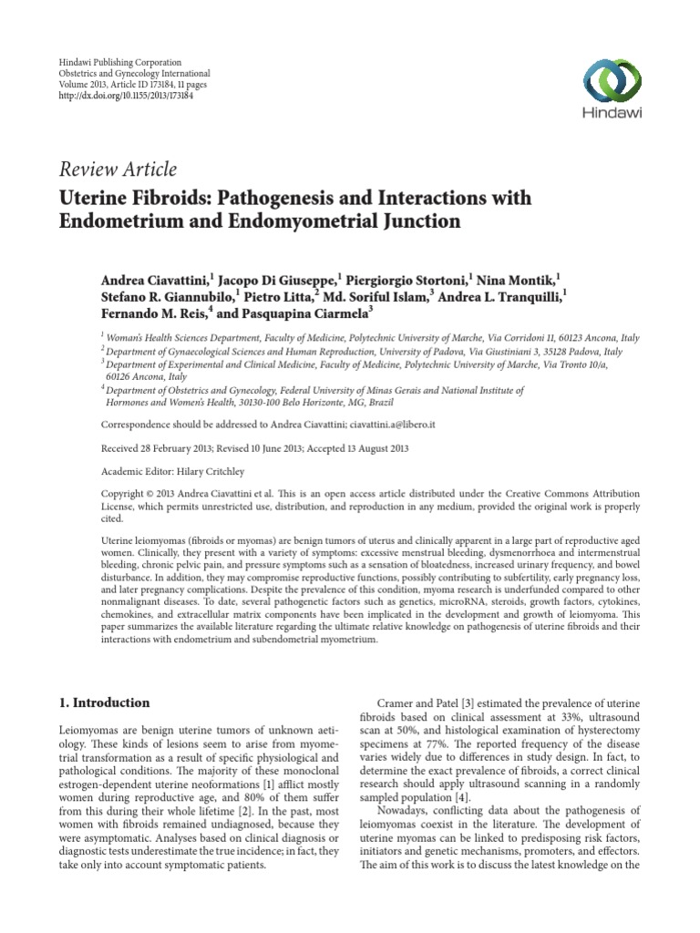 Uterine Fibroid PDF | PDF | Implantation (Human Embryo) | Extracellular ...