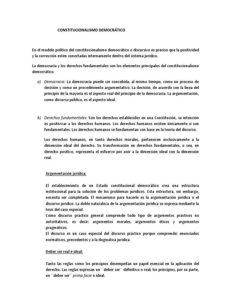 Democracia y Derechos en el Constitucionalismo | PDF