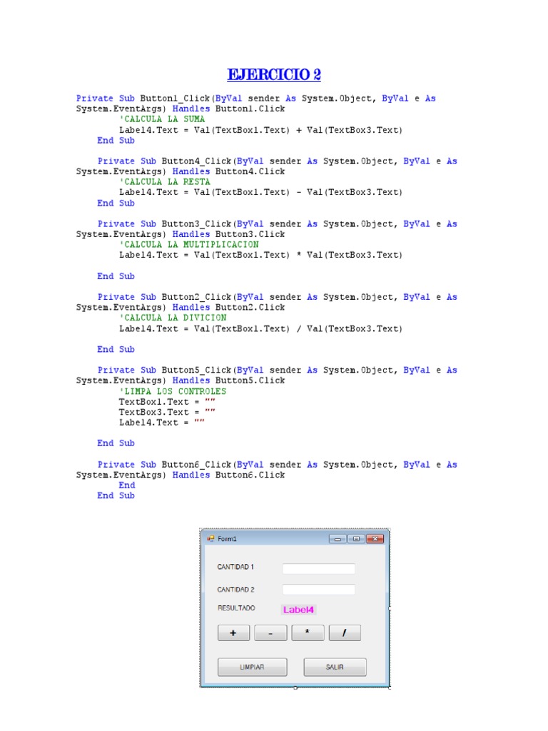 Visual Basic Calculator Functions | PDF