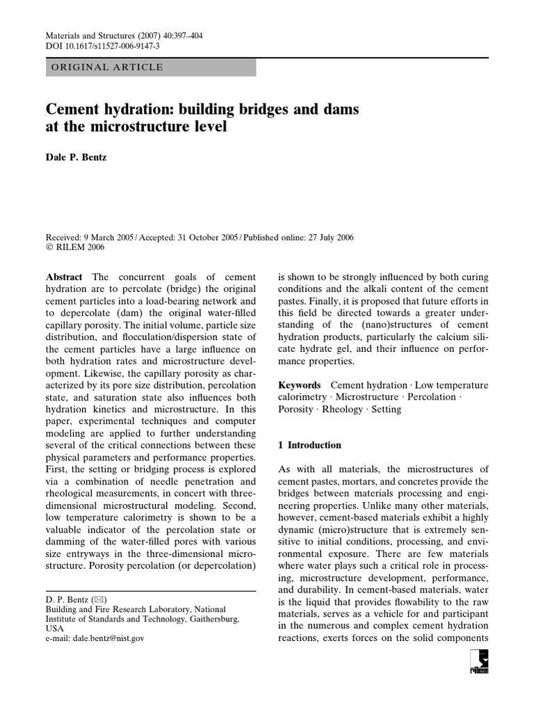 Cement Hydration: Microstructure Insights | PDF | Microstructure | Porosity