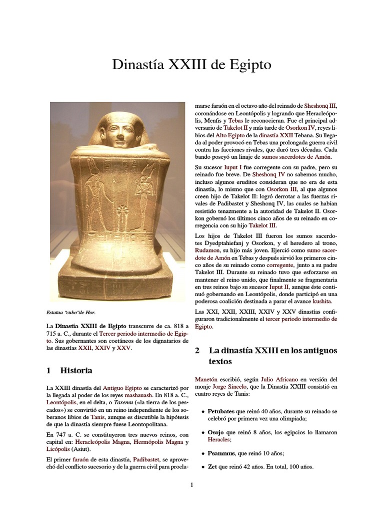 Dinastía XXIII de Egipto PDF Edad de Hierro Superpoderes