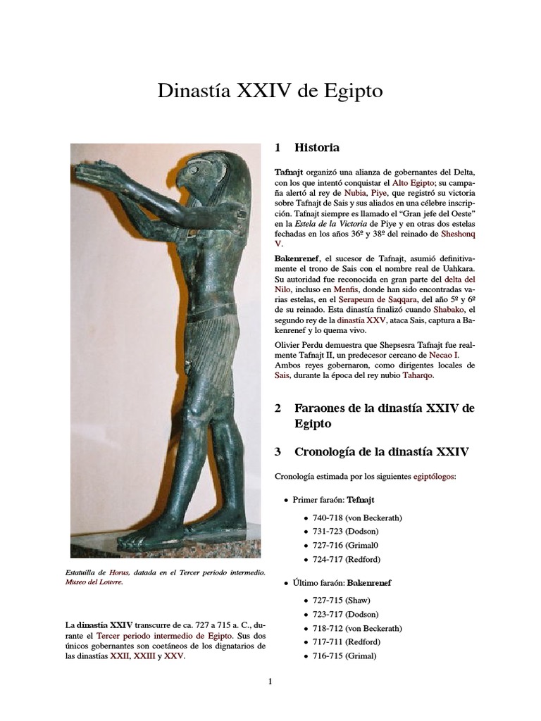 Dinastía XXIV de Egipto PDF Civilizaciones africanas Superpoderes
