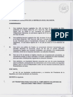 Decreto de Ley Transitoria Para Facilitar Cumplimiento Voluntario de Obligaciones Tributarias y Aduaneras Con Formato a Iniciativa 22081