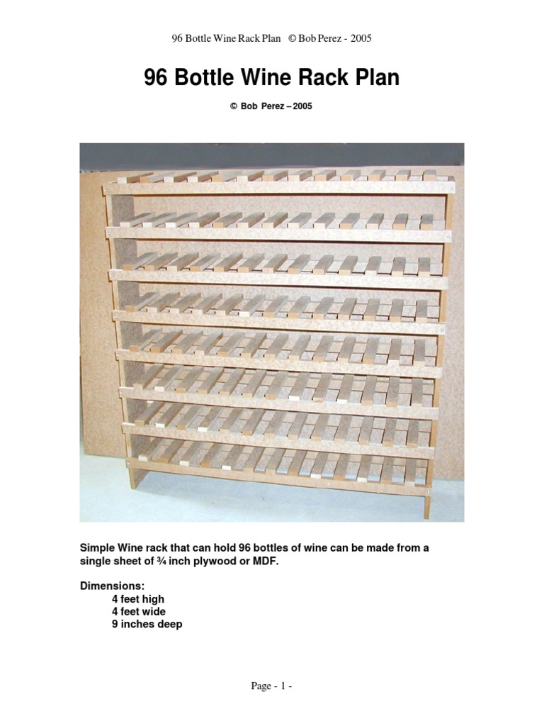Wine Rack Plan | PDF | Cooking, Food & Wine