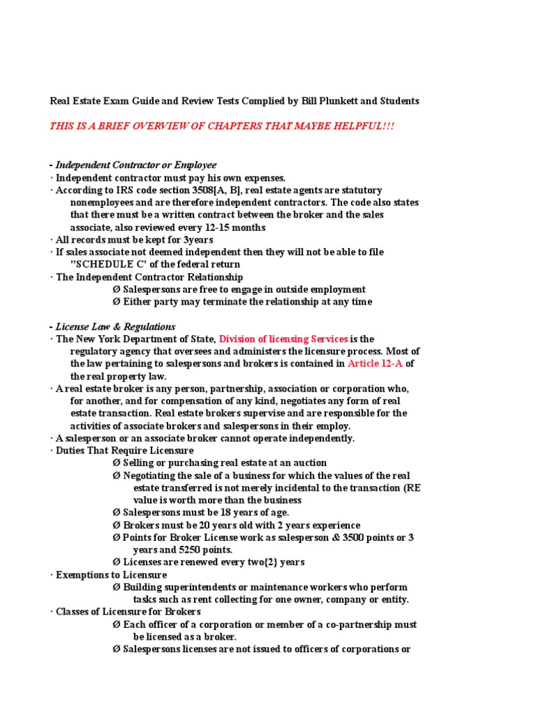 Study Guide 2.pdf Real Estate Broker Mortgage Law Free 30day
