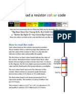 Resistor Colour Codes Handout