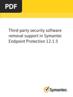 Symantec Endpoint Protection 12.1.5 Third Party Security Software Removal Support List