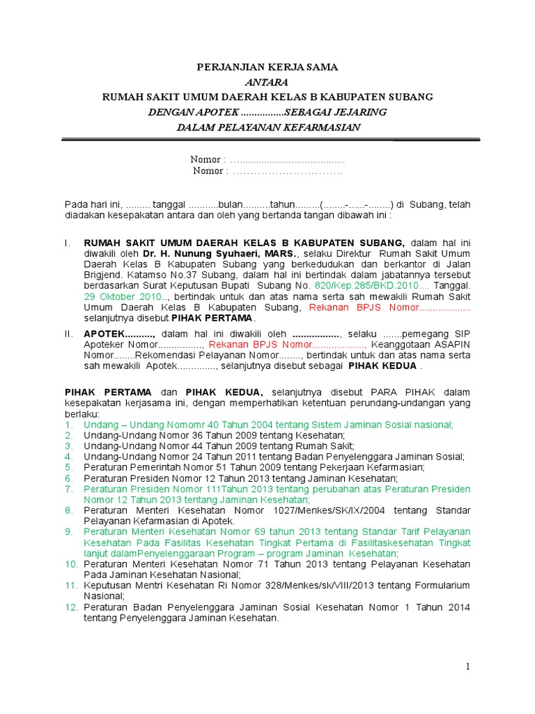 Mou Jejaring Pelayanan Obat Pdf