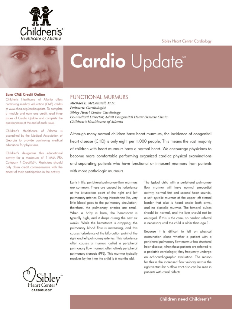 Cardio Update: Functional Murmurs | PDF | Cardiology | Heart Valve