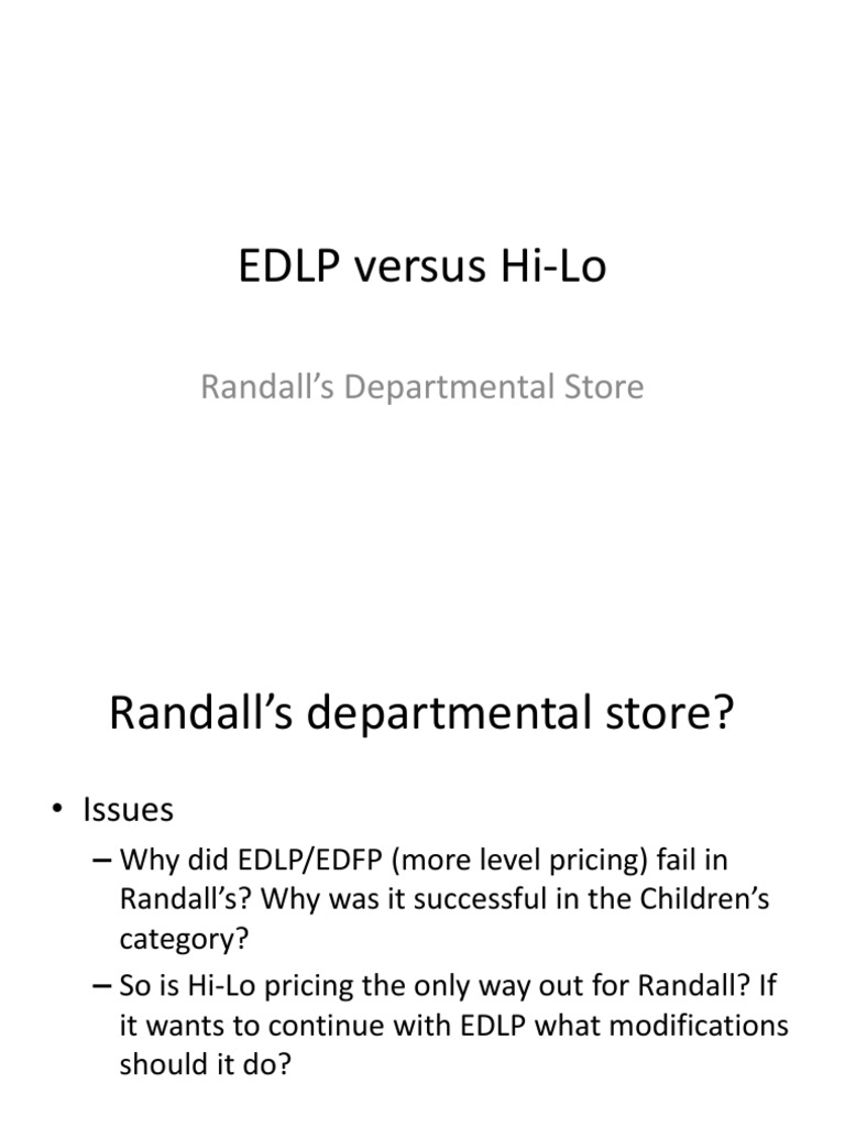 Randalls Departmental Store PDF Retail Prices