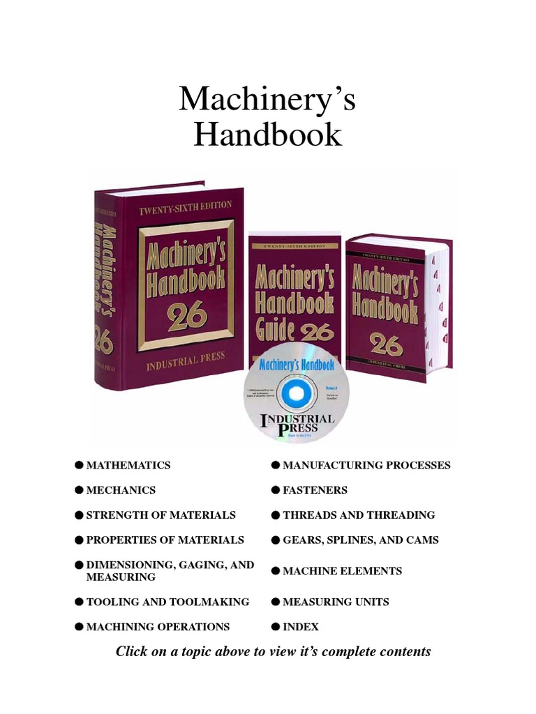 machinery handbook Machining Machine (Mechanical)