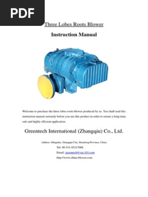 Roots Blower Operating Manual | PDF 