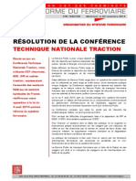Résolution de La Conférence Technique Nationale Traction Organisation Du Systeme Ferroviaire