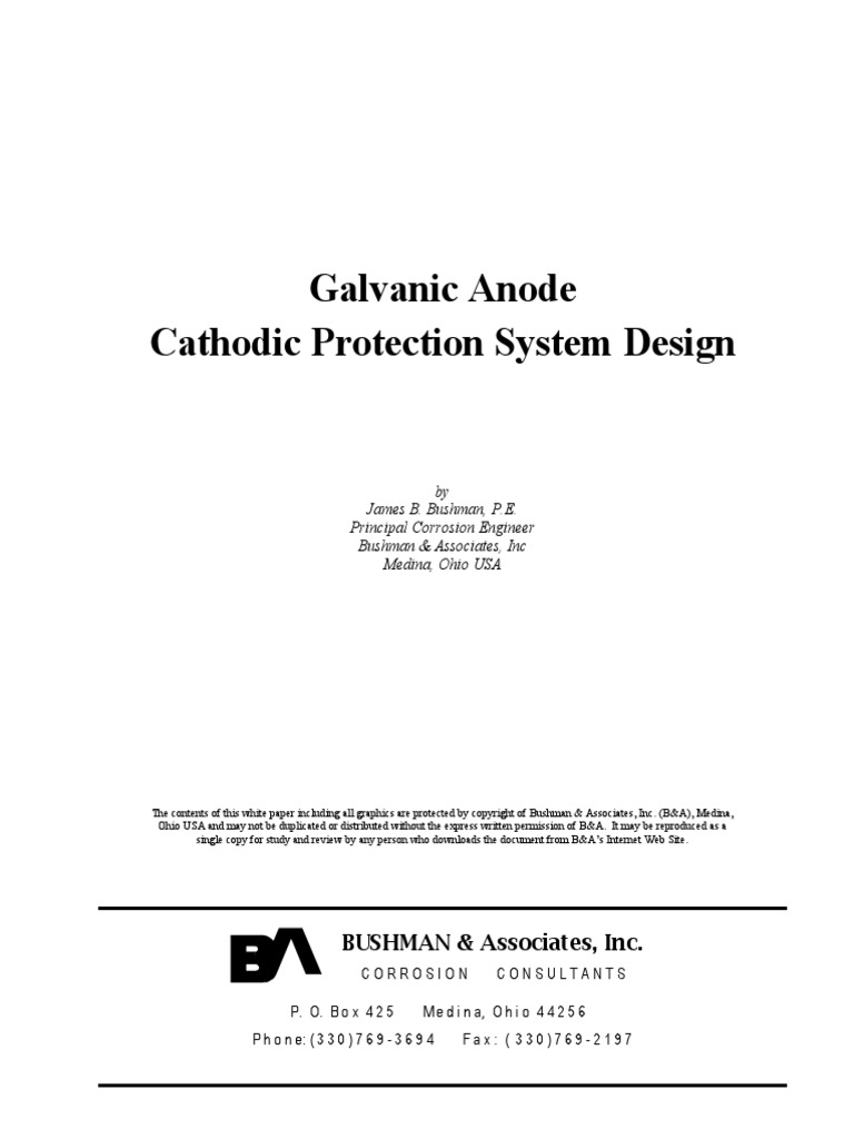 Galvanic Anode System Design | PDF