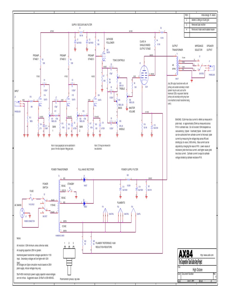 High Octane Tube Amp Schematic | PDF | Science & Mathematics | Computers
