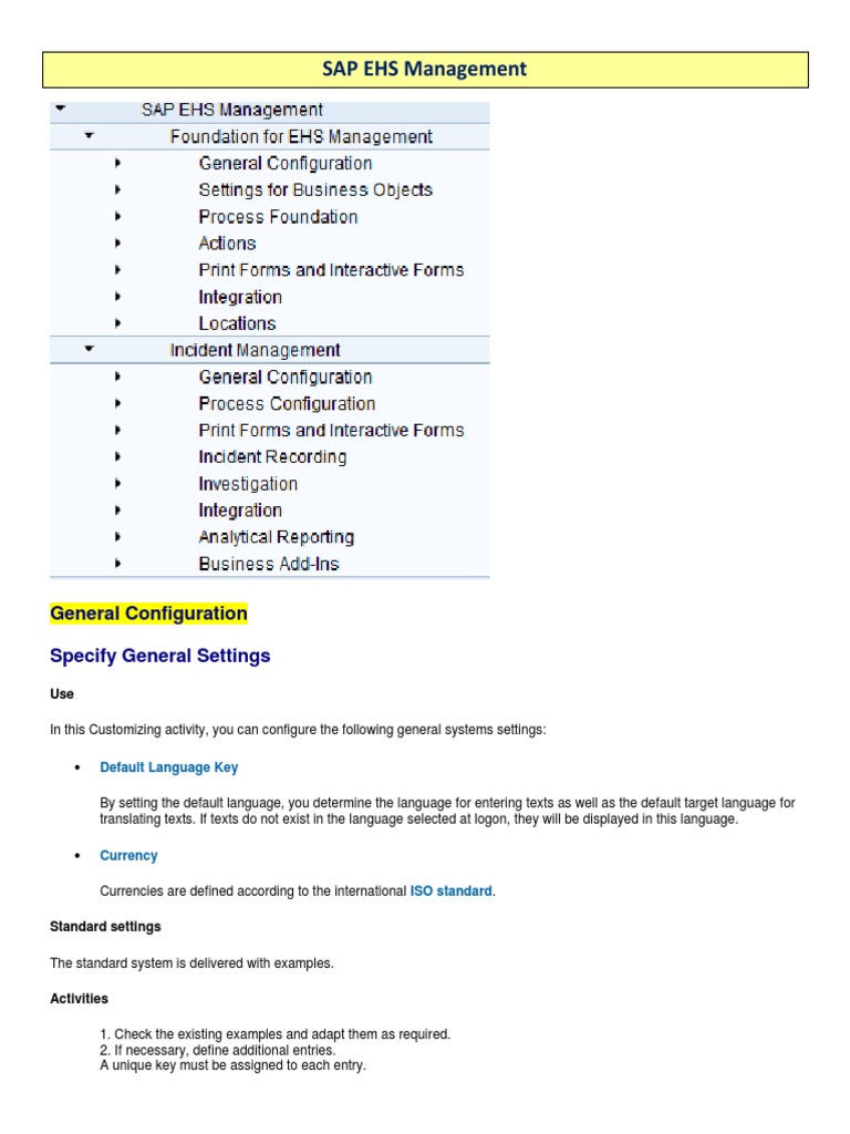 SAP EHS Management Configuration Guide | PDF | Business Process | Class ...