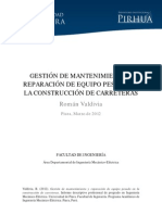 Gestión de Mantenimiento Equipo Pesado - Piura