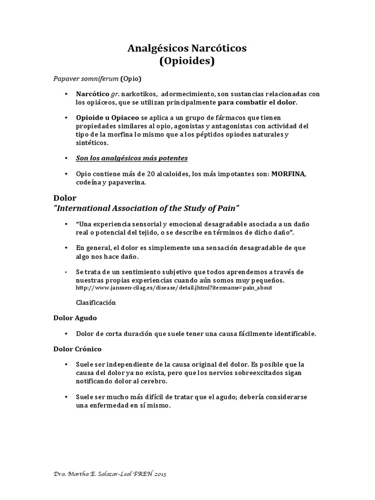 Analgesicos Narcoticos