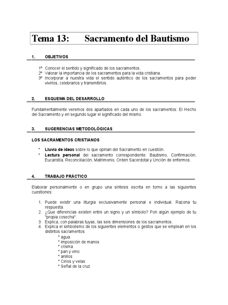 Significado y Efectos del Bautismo | PDF | Bautismo | Sacramentos