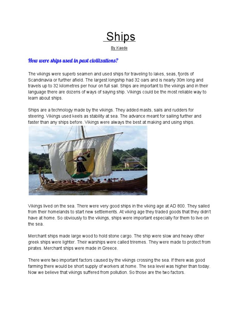 History and Evolution of Ships | PDF | Social Science