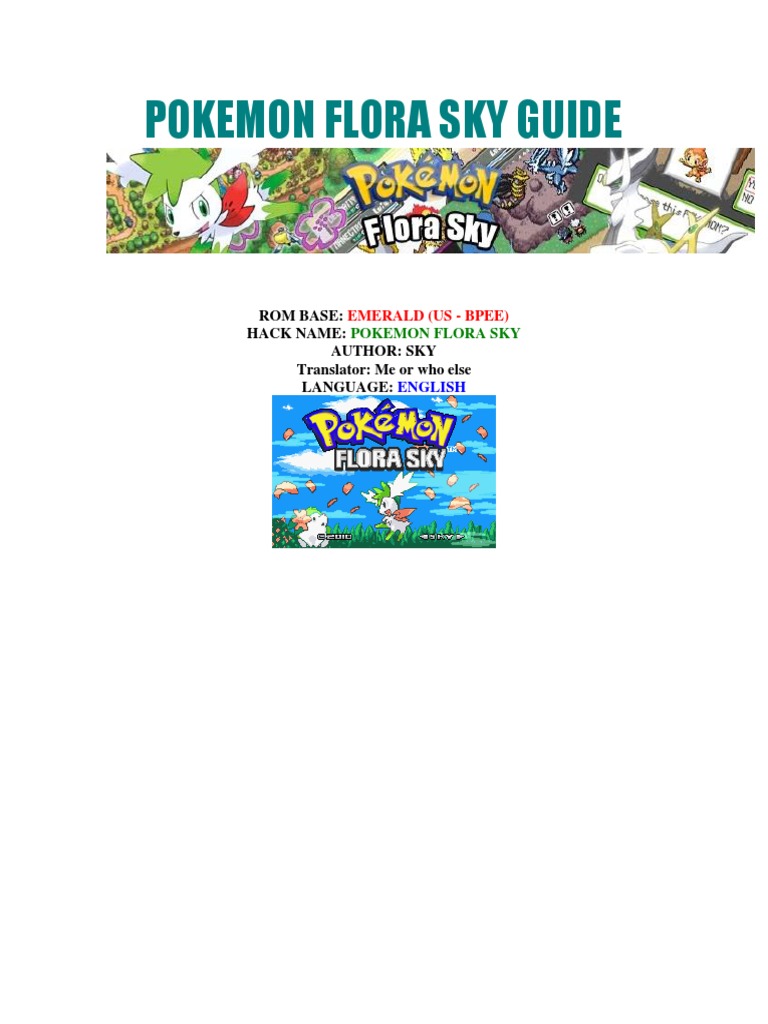 Pokemon Flora Sky Guide (English) PDF Pokémon Nintendo Franchises