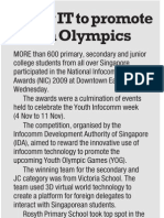 Using IT To Promote Youth Olympics, 13 Nov 2009, New Paper