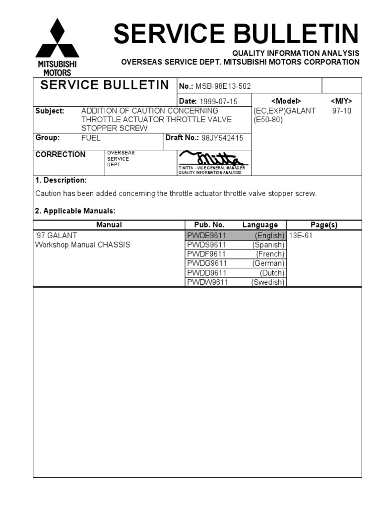 Service Bulletin | PDF