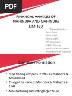 Mahindra and Mahindra LTD Financial Analysis